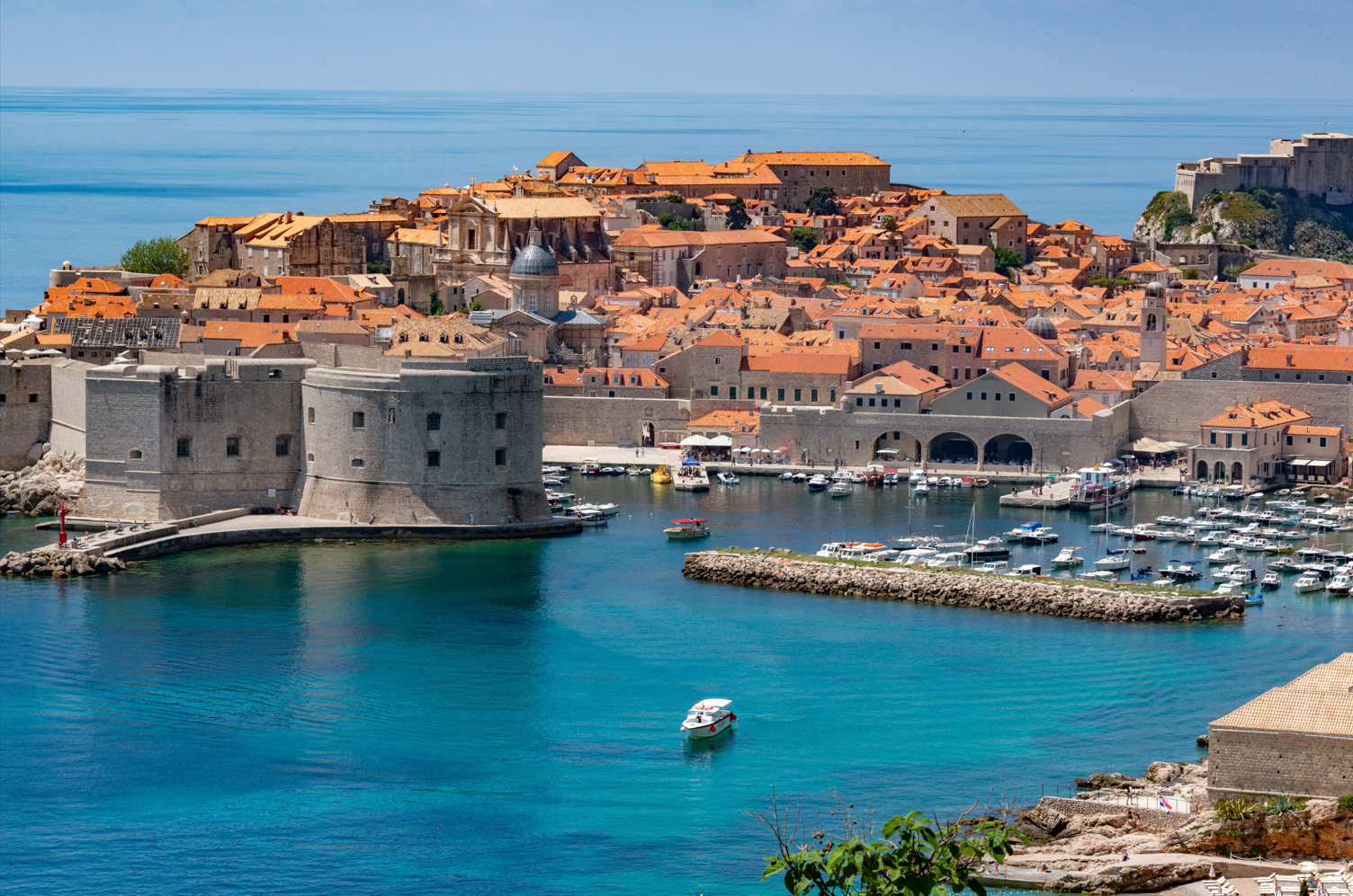 Dubrovnik view sea luxury yachts